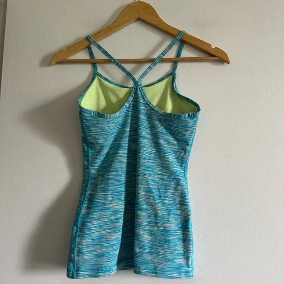 Ivivva by Lululemon Athletica Girls Space Dye Blue Y Back Shelf Bra Tank Top - Picture 2 of 6
